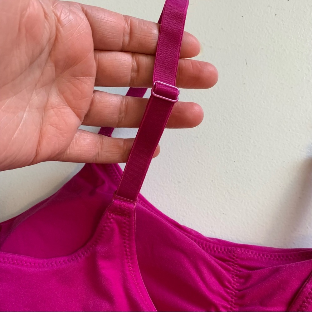 Auden Dark Pink Lace Trim Longline Bralette Size Medium NWT - Picture 7 of 13